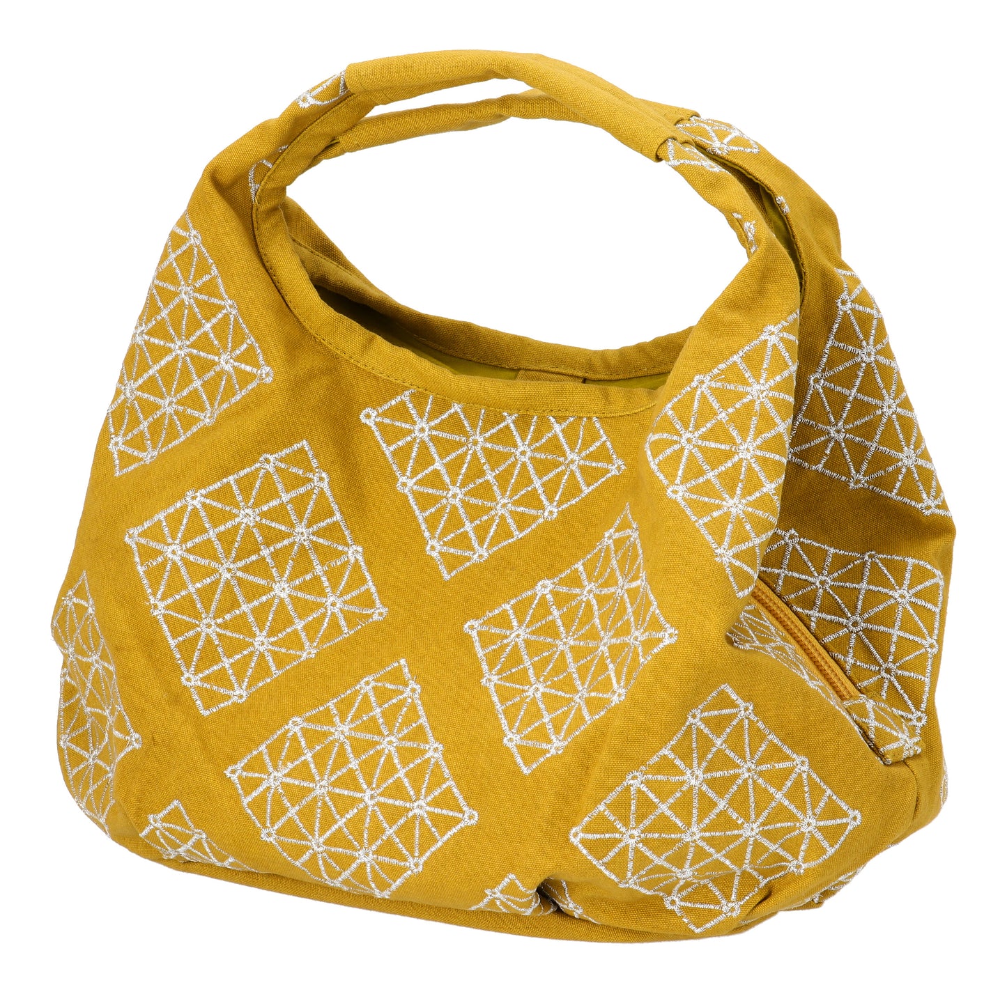 LINK, Mini Round Bag, ‐ Diamond Pattern Mustard, Kyoto, Kurochiku